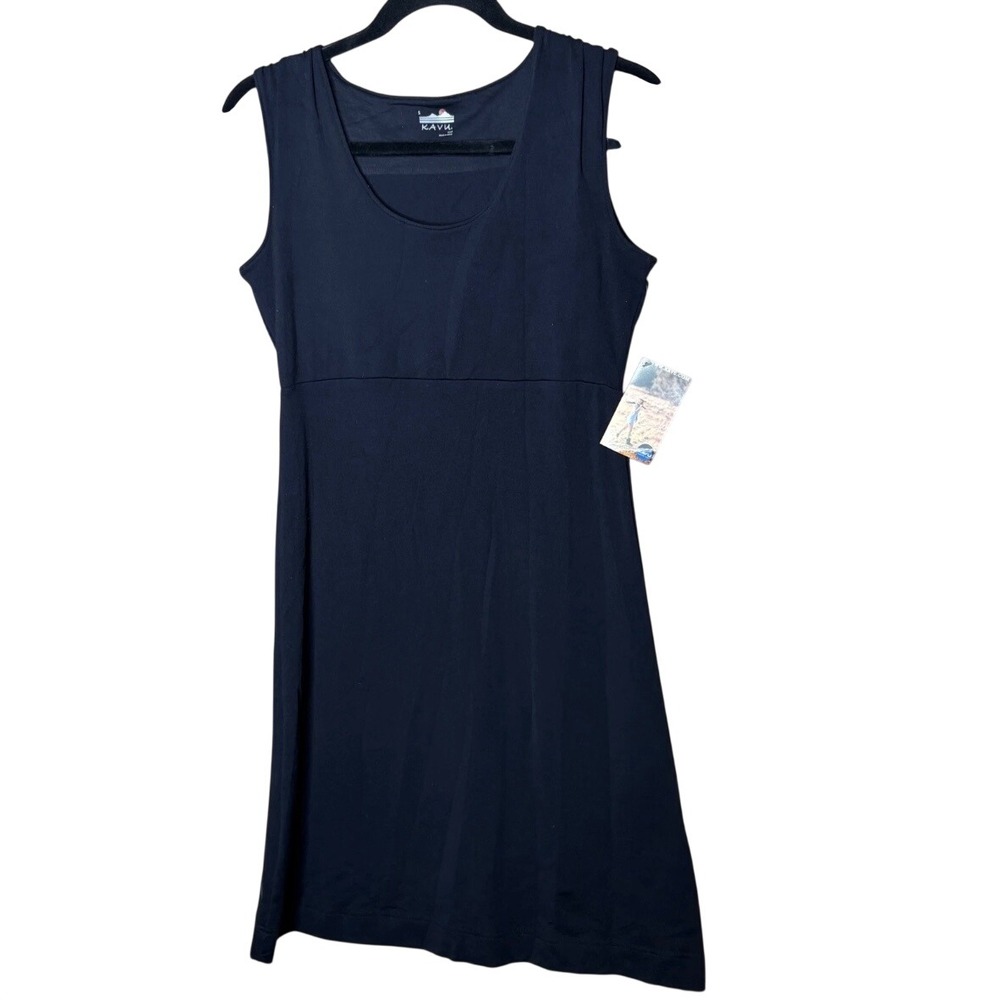 NEW KAVU Womens Tank Dress Sz Small Black Sleeveless Logo Athletic
Sporty